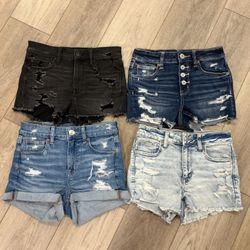 4 pairs | American Eagle Jean Shorts | Next level stretch | Women’s size 2