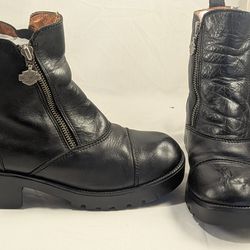 Harley-Davidson black leather ankle boots 7M