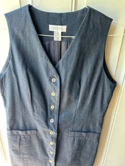 Vintage Express International Blue Button-Up Dress – Women’s Retro Style Dress