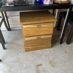 Wooden End Table With 2 Drawers 