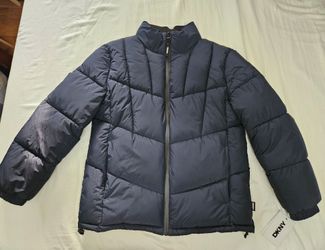 DKNY Stretch Puffer Jacket Men's Size Medium Dark Navy