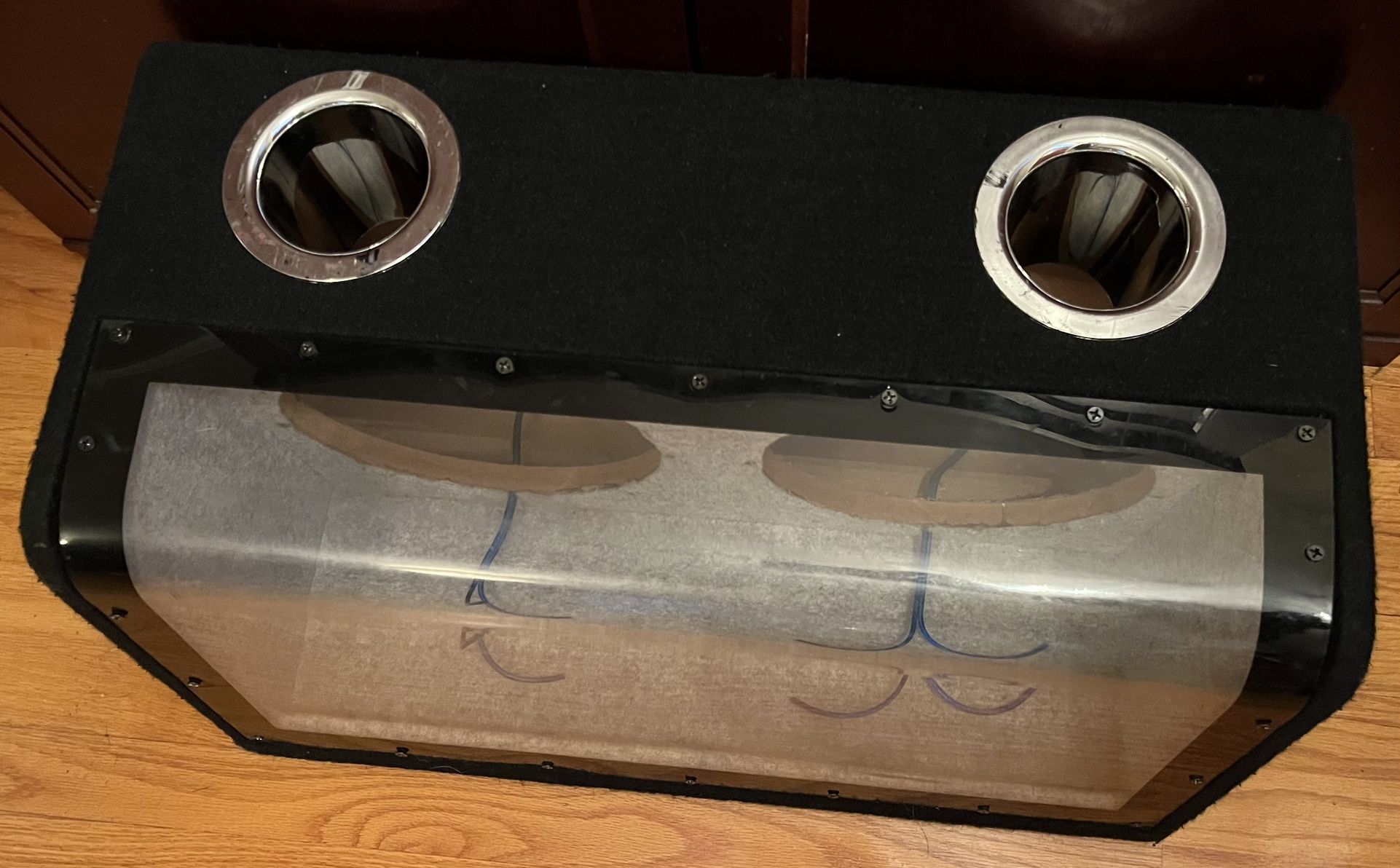 Custom* Dual Inch Subwoofer Speaker Box (Fiberglass/Plexiglass)