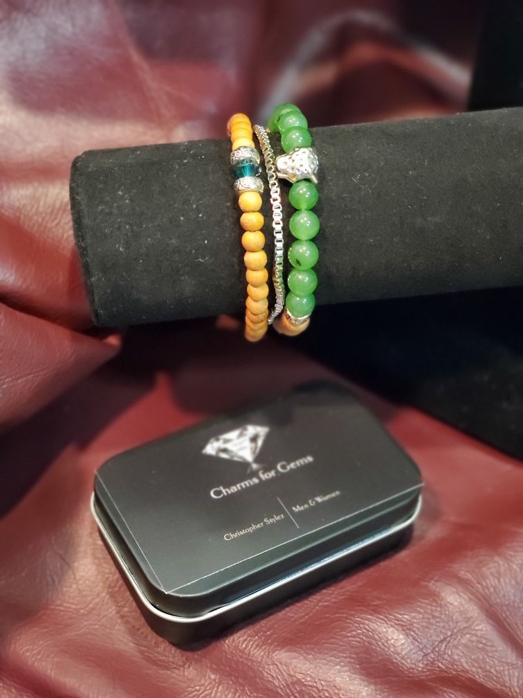 Mens charm bracelet- Power of Jade