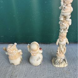 Three Vintage Kirkland Snowman Figures