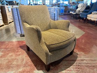 SAM MOORE Cheetah Print Club Chair with Dark Wood Legs