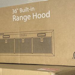 36-inch Vikio Home built-in range hood, model RB10-36. 