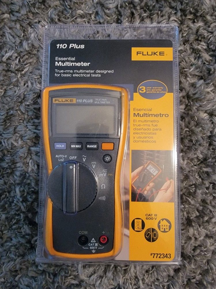 (BRAND NEW NEVER OPENED) Fluke 110 Plus Electrical True-rms Digital Display Multimeter 10 Amp 600-Volt