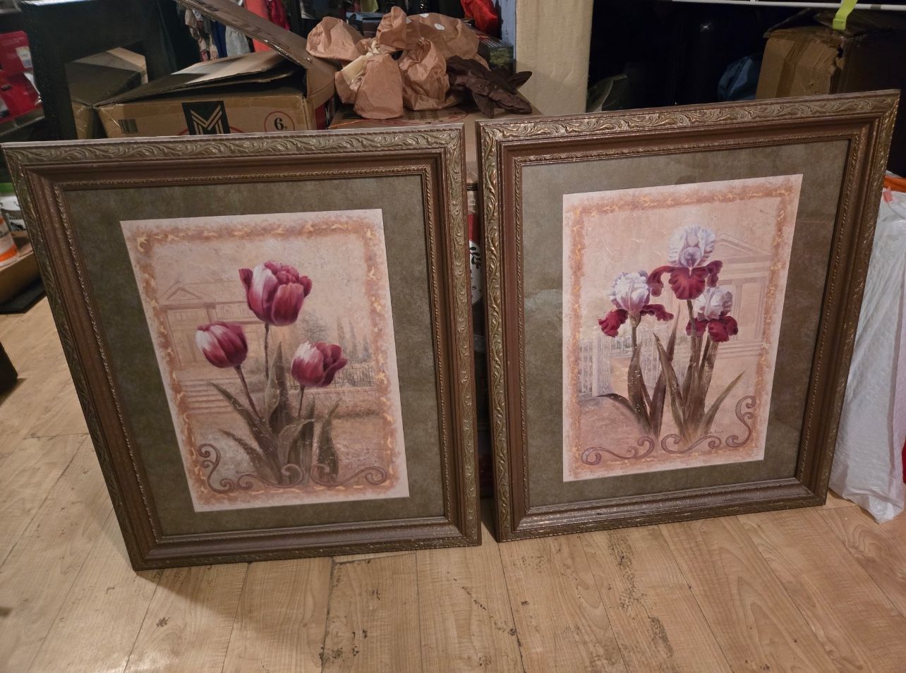 Vintage Red Tulip & Iris Frames