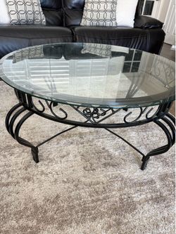 Glass coffee table