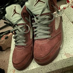 Burgundy Air Jordan 5s