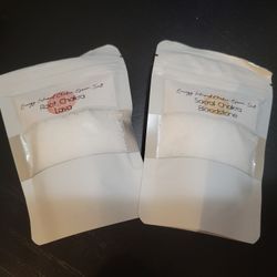 REIKI INFUSED bath salt sacral chakra and root chakra with bloodstone and lava