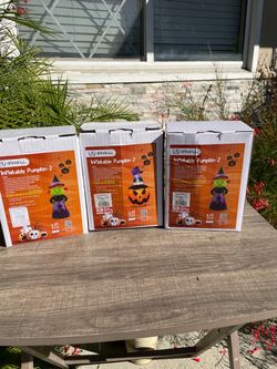 Halloween inflatable witch pumpkin decorations 4 ft