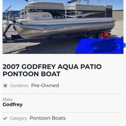 2007 Godfrey Aquapatio Pontoon 