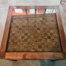 Brown Coffee Table With Glass Top
