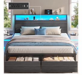 Brand new queen size led bed frame