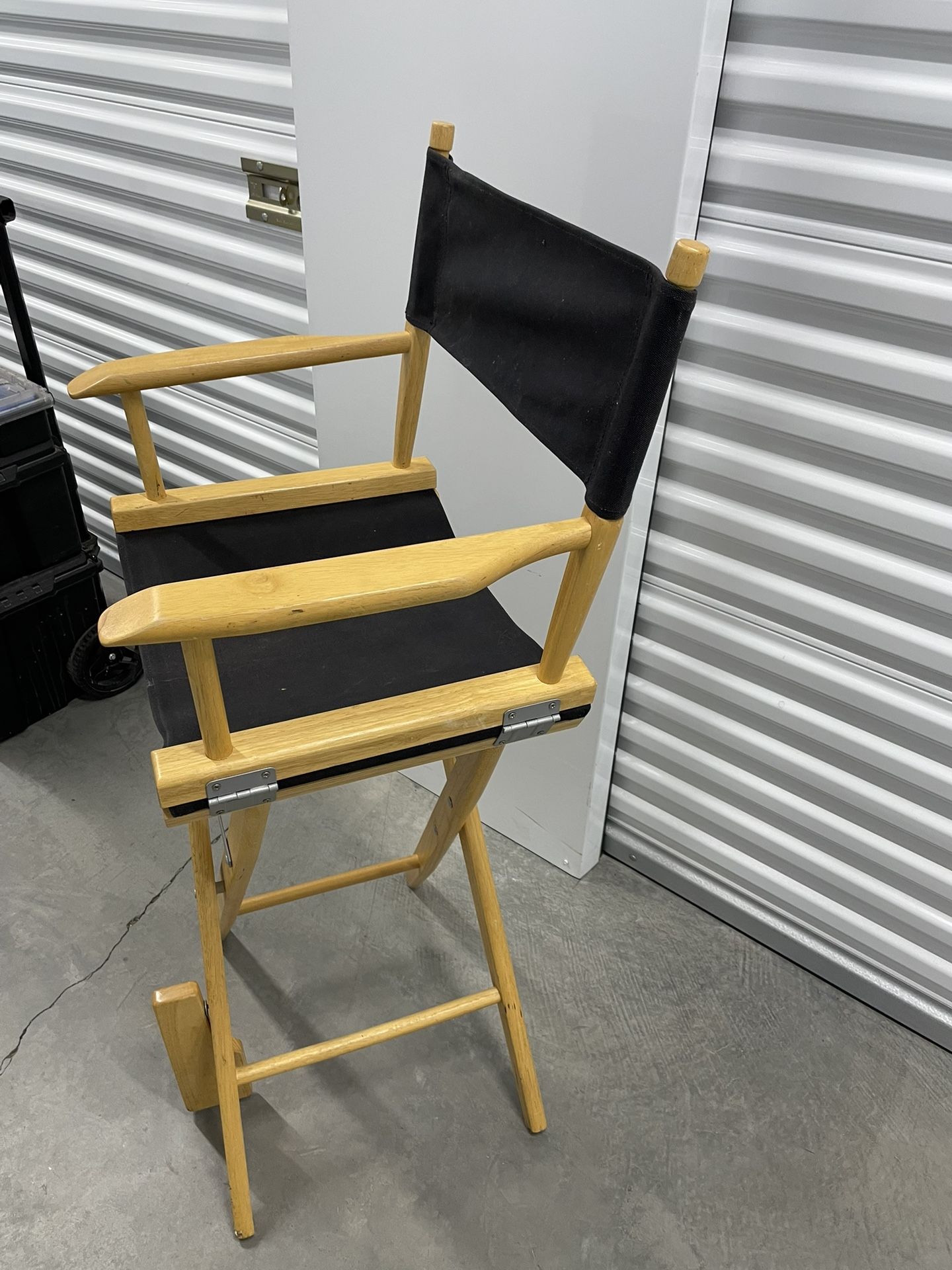 Director’s Chair – Tall Folding Wooden Frame w/ Black Canvas