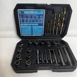 Doaho Broken Bolt Extractor, 26-Piece Drill Bit Extractor Set, Easy Out Drill Bit Guides, Drill Extractor Kit for Removing Stripped, Damaged, Rusted, 