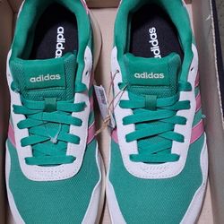 *NEW* Adidas Run 60s 4.0 Womens, Green/Pink, Size 7.5