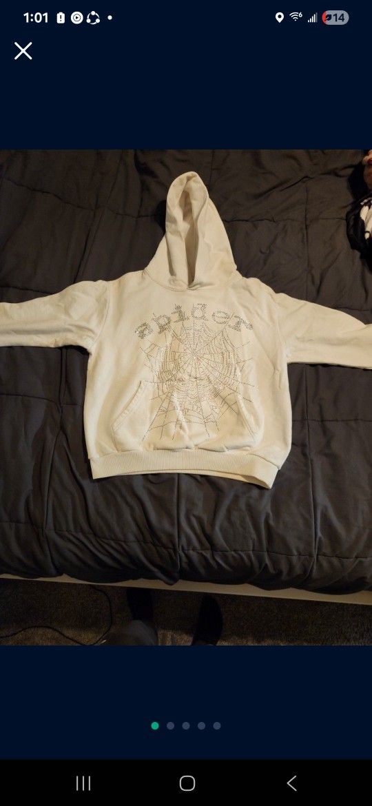 White Spider Hoodie Size Small