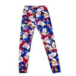 LuLaRoe Christmas Leggings Santa Lights Rare One Size 