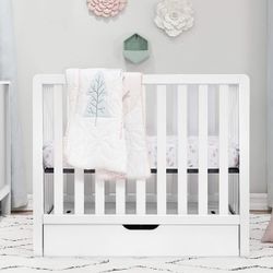 DaVinci Colby 4-in-1 Convertible Mini Crib with Trundle Drawer in White