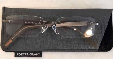 BRAND NEW - MEN'S FOSTER GRANT "BLAKE" RIMLESS READING GLASSES  +2.75