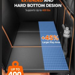 6-in-1 Leather Dog BackSeat Extender, Hard Bottom 40/60 Split Waterproof Car Back/Front Seat Cover, Rear Hammock Carseat Protector, Large Size Pet Mat