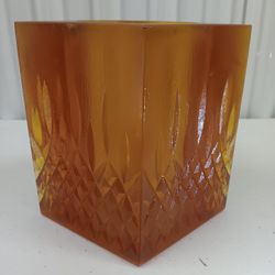 Sascha Brastoff Resin Candle Holder Mid-Century Modern 1950s Amber Candle Holder