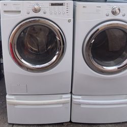 LG SET WASHER AND ELECTRIC DRYER WORKING PERFECT 