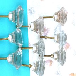 9 Old Crystal Door Knobs