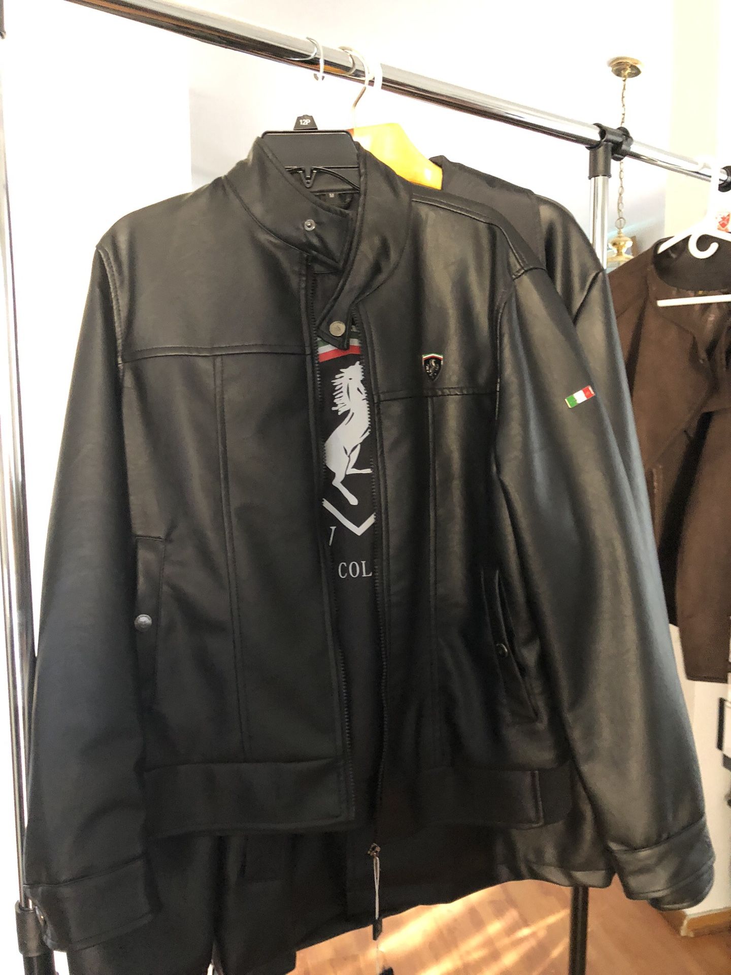 Mens Leather VG World Collection Ferrari Jacket M brand new