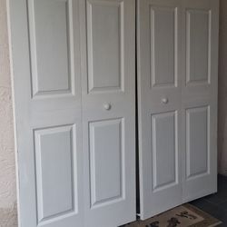 $65 Each $120 Both 30x79 Bifold Bi-fold  Closet Door Bedroom Laundry Hallway Kitchen Organizer 