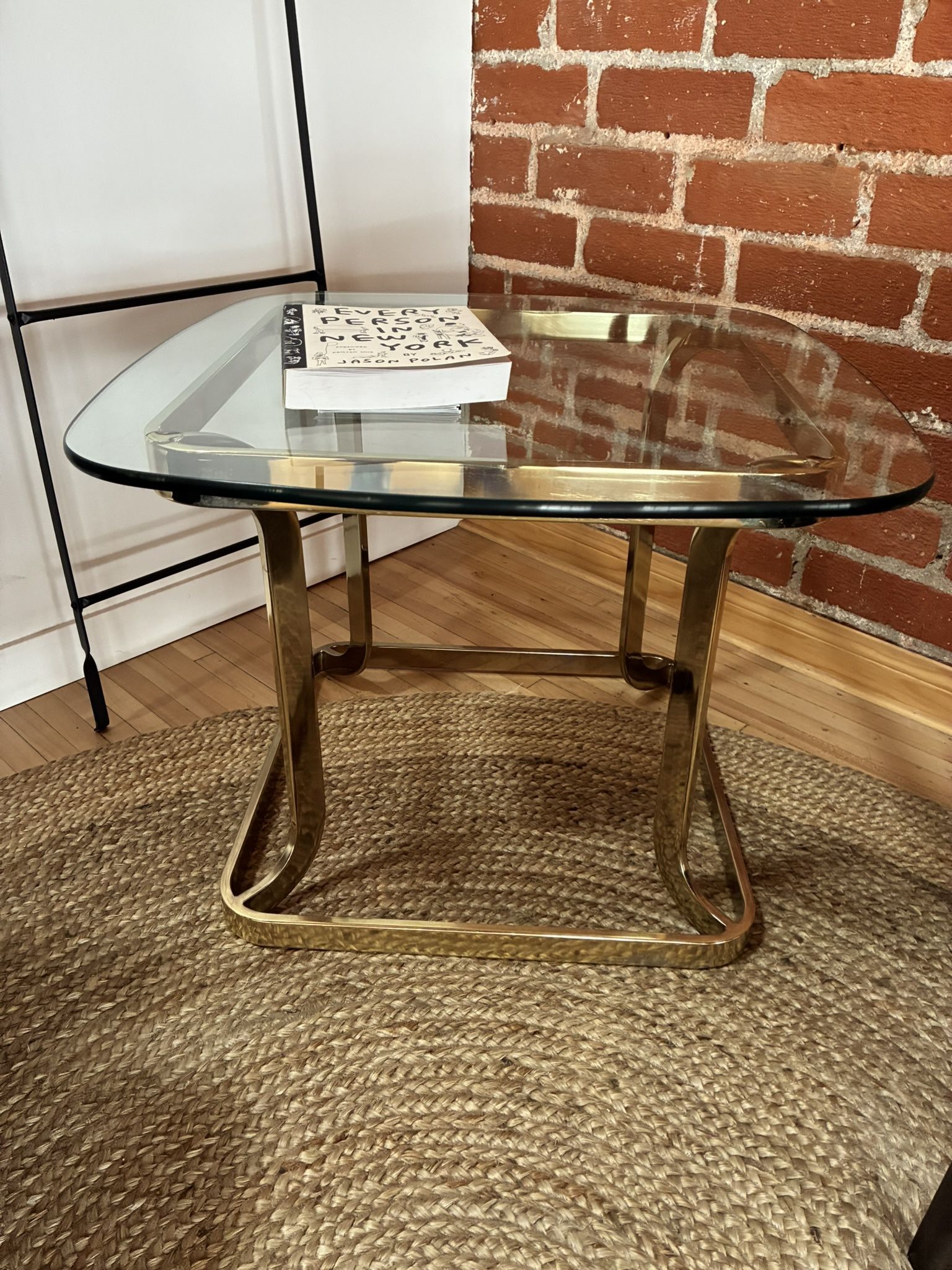 Glass And Brass Coffee Table