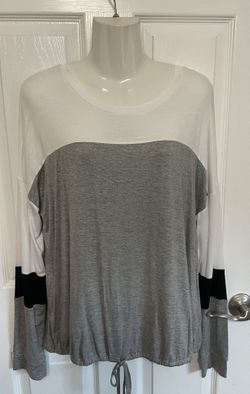 Shirt  Long Sleeves Gray White Black  Sz M (7- 9)  NoBo No  Boundaries  NWT 