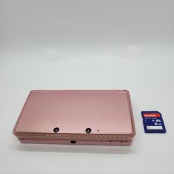 Metallic Pink Nintendo 3DS With SD Card Like New