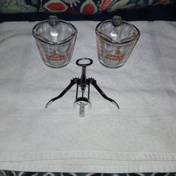( 2 ) Anchor Hocking 1 Cup Measuring Glasses & BOTTLE OPENER /REDUCING PRICE AGAIN!!