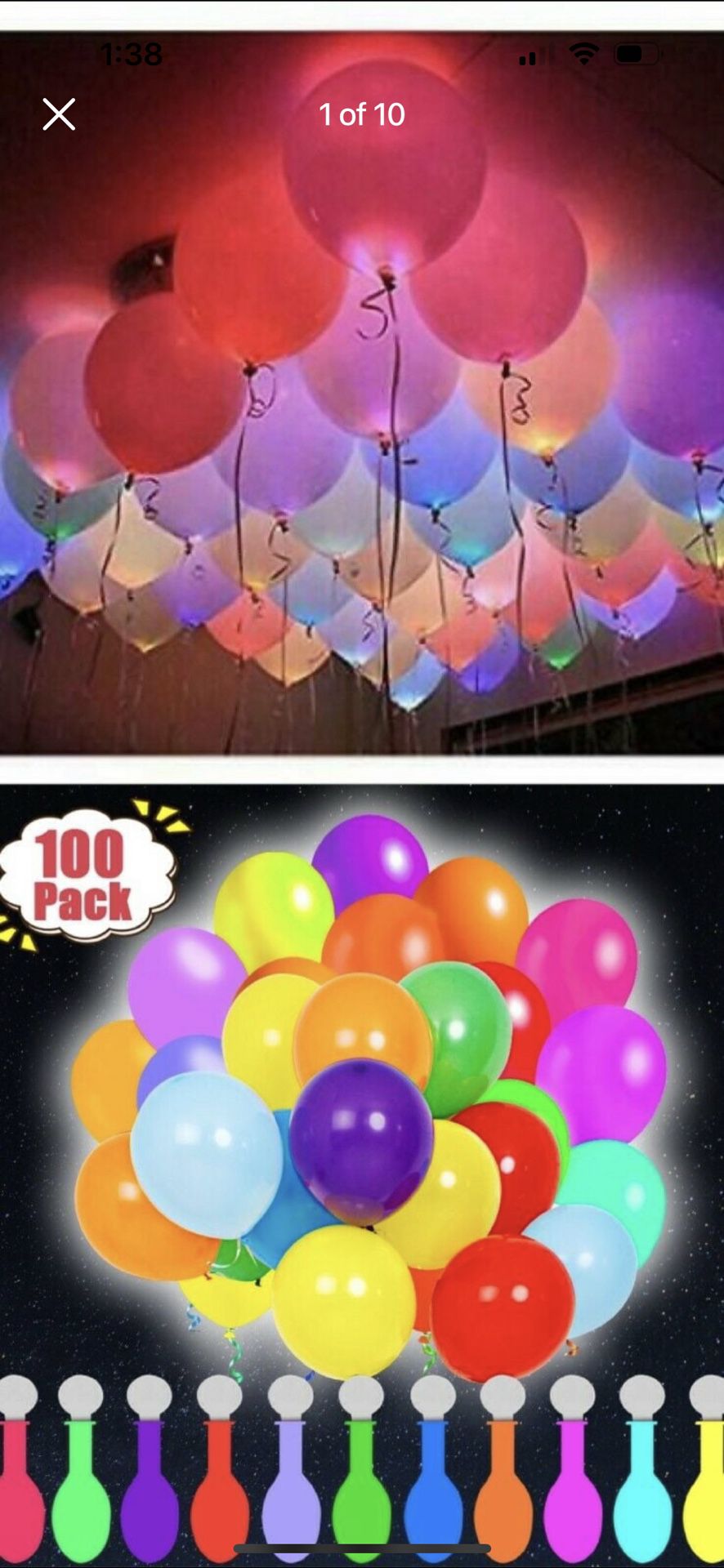 LED Balloons 100 Packs Light Up PERFECT PARTY Decoration Wedding Kids Birthday (Mix Color)chi