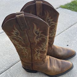 JUSTIN Brown Leather Cowboy Boots Western Style 2551 Men s