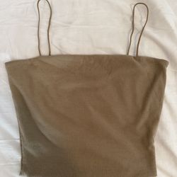Women’s Ribbed Spaghetti Strap Crop Top (S)