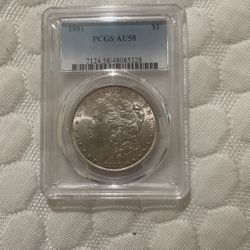 1881 Morgan Silver Dollar AU 58 U.s Coin