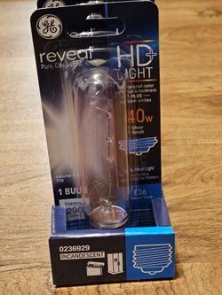 5 Pack GE Reveal HD+ Light 40W Watt Tubular Light E26 290 Lumens T10 #0236929 New in Box

(5 boxes available)