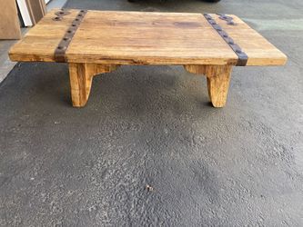 Vintage farmhouse wood coffee table, distressed finish