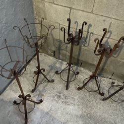 Rare Set Of Vintage Wrought Iron Victorian Style Plant Stands(if You Know How Special They Are! Let’s Make A Fair Deal!)