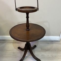 VTG FERGUSON BROS CO HOBOKEN, NJ Mahogany 2 Tier Ash Tray / Smokers Stand Table FREE SHIPPING OR DEL