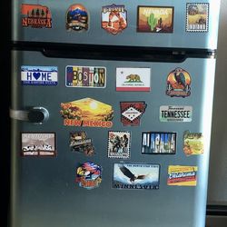 compact Frigidaire retro top-mount refrigerator,