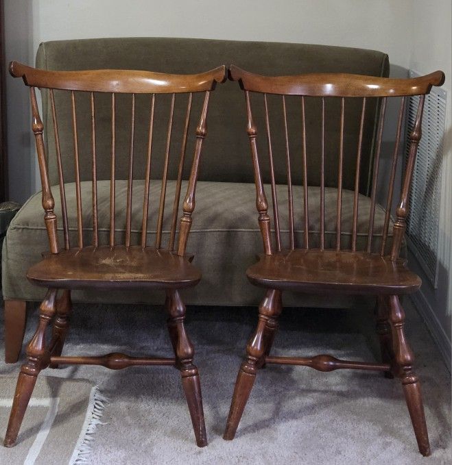 Gorgeous and Sturdy Pair of Vintage Nichols And Stone Chairs
