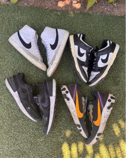 Nike Sneaker Bundle (4 Pairs) - Dunk Low, Blazer Mid, Waffle One, React Element