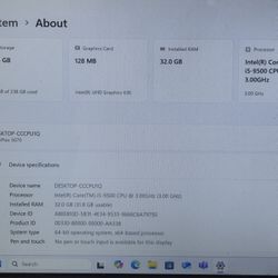 $180 Dell Optiplex 5070 I5-9500 256GB NvME SSD 32GB DDR4 Win11