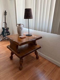 Wood side table/available!
