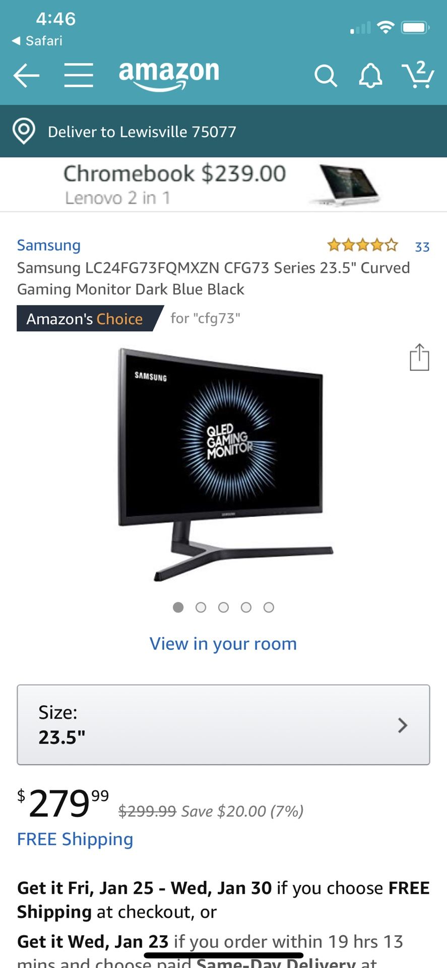 Samsung 27 Inch Curved LED Monitor